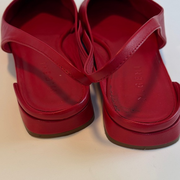 M. Gemi Red Pointed Slingback Leather Flats 7.5 Italy Leather Luxe - Picture 2 of 10